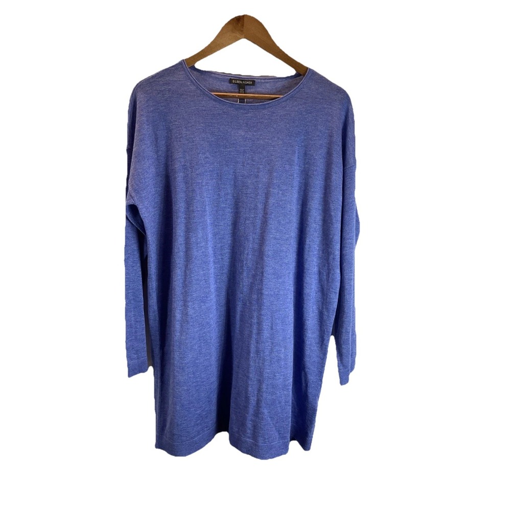 NEW Eileen Fisher Fine Tencel Alpaca Pullover Tunic sweater Tencel‎ blue sz S/P